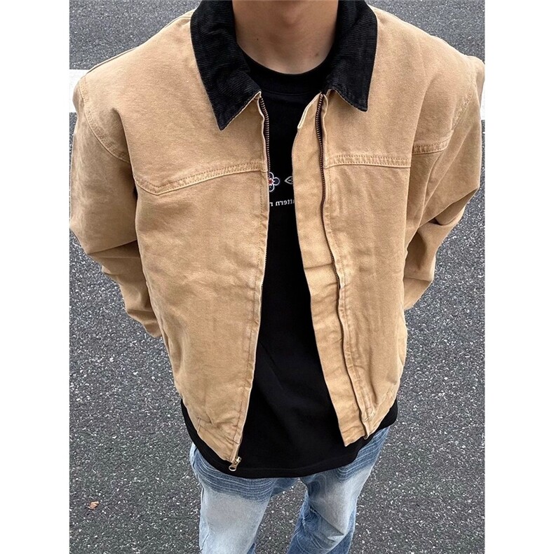 复古潮牌cleanfit工装底特律外套男街头宽松百搭翻领夹克,男装夹克,星座410-7