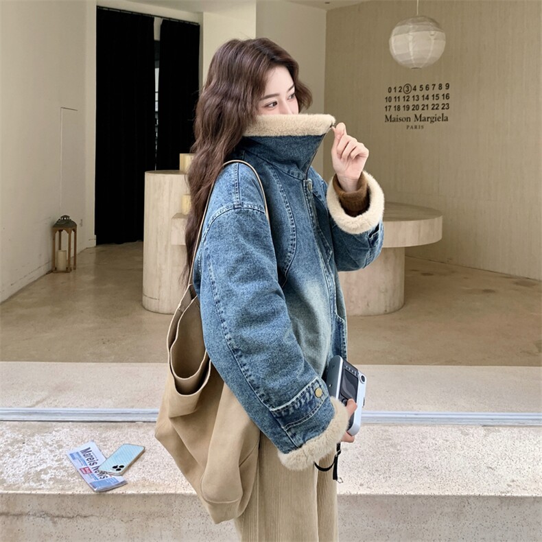 有货 设计感加绒加厚牛仔外套2C090-8970-P195-K298图片