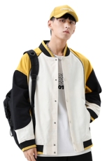 秋季宽松潮流休闲拼色棒球服情侣外套夹克A305-EY3671-P75，男装夹克，电商B306