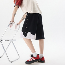 8XL-M特大码短裤男夏季新款大码vibe破洞拼接高街短裤DK1518P50，男装休闲裤，电商D206-1