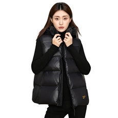 时尚保暖黑金羽绒服马甲外套男女同款连帽立领设计轻薄显瘦冬季必备单品，女装羽绒服，曼琳思菲