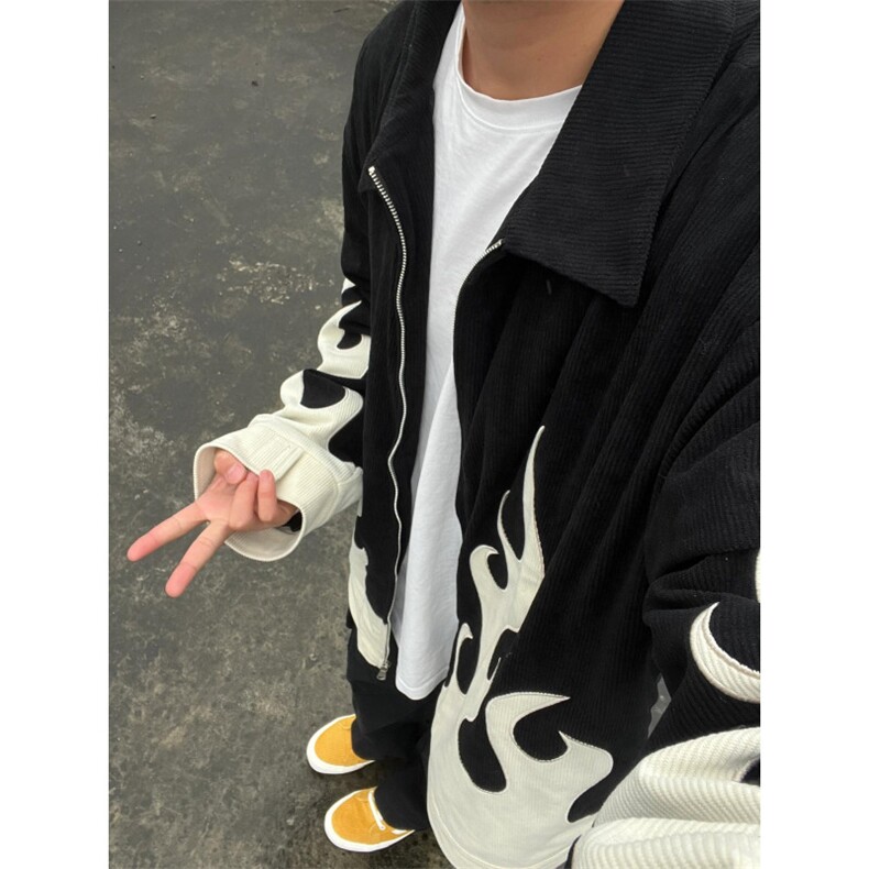 【有货】火焰灯芯绒外套男高级感美式休闲夹克JK7801CC-特P70,男装夹克,星座1007（原301D）