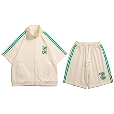 白底23夏季时尚印花短袖百搭潮流短裤五分裤套装TZ665P85控108，男装牛仔裤，电商A247-1
