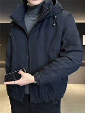 9811-P215-M-3XL标50绒店主风冬季连帽冲锋衣休闲保暖羽绒服男，男装夹克，电商B255