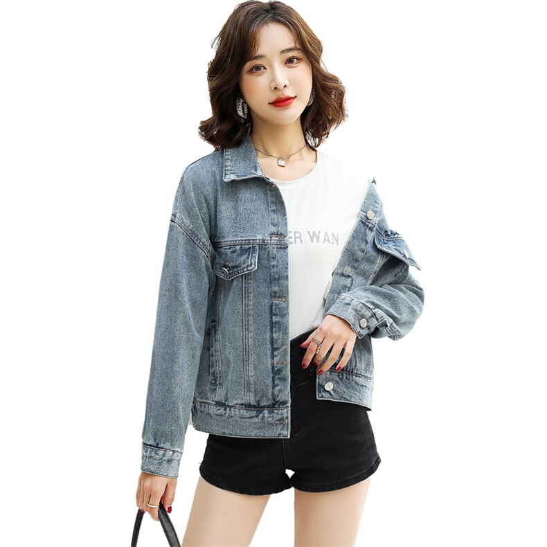 主推牛仔外套女秋冬百搭2024年新款短款上衣宽松韩版牛仔,女装牛仔外套,江南女神