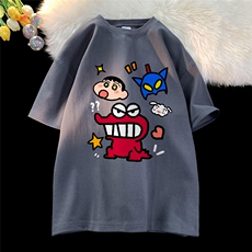 地毯夏季时尚百搭圆领宽松卡通印花纯棉短袖T恤T61113P30控48，男装T恤，电商A268A