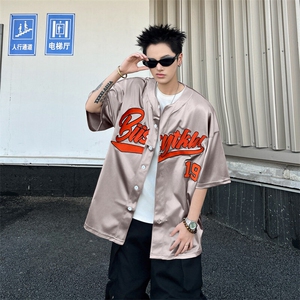 T恤男女短袖美式高街帅气百搭字母街头2025春季ins衬衣ST620-P43图片