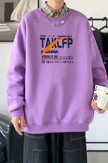 Y2466P38圆领卫衣男春秋季潮ins宽松休闲港风情侣长袖上衣，男装卫衣，星座510A-1