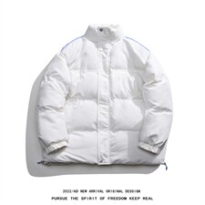 !白底冬季新款基础纯色加厚保暖百搭立领棉衣MY351P115控158，男装棉衣，电商A247-1