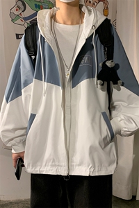 1港风冲锋衣休闲情侣大码中性男士日系外套宽松工装7108P50控88图片