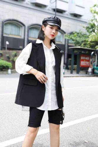 【现货】春款西装翻领马甲，女装西装，依洛菲