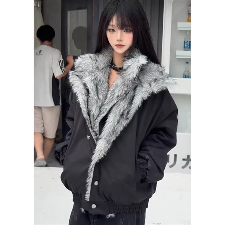 小众设计感双面穿座山雕外套男冬季皮草貂毛大衣MH327,女装短外套,星座1116A（原606A-3）
