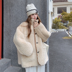 2025冬季新款加厚羊羔毛双面穿外套203-9536-P195-K278，女装羊羔毛/颗粒绒，浪娴服饰