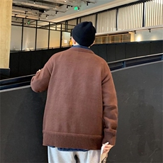 ins潮牌hiphop毛衣秋冬季高街潮流情侣宽松套头针织衫男M4331-P55，男装针织衫/毛衣，星座1008-1