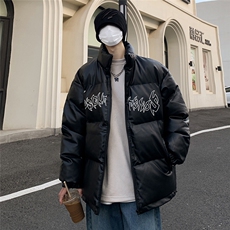 港风23新款冬季时尚百搭宽松字母印花棉服外套MY6455P115控158，男装棉衣，电商A268A