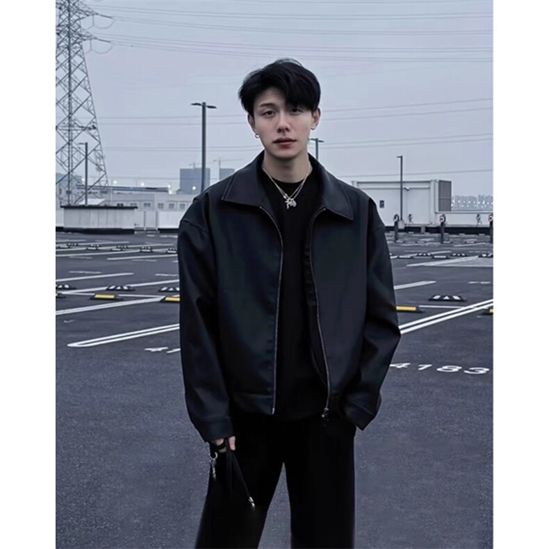 斌子PU皮夹克痞帅休闲短款皮外套上衣J2603-P75,男装夹克,星座1213