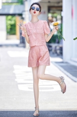 小香风短裤套装女小个子2025夏季新款今年流行时尚洋气薄款两件套，商品下架区，韩然一族