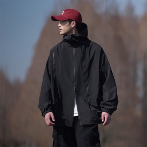 春季新款潮机能风拉件连帽冲锋衣外套宽松百搭夹克CYJK9126-P80图片