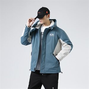 冬季工装羽绒服大码男装短款连帽加肥男胖子外套 A436-2166图片
