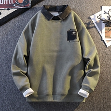 2024【新品】秋冬新款男士一体绒衬衫针织衫领潮流毛衣-M5152-P55，男装针织衫/毛衣，星座1105