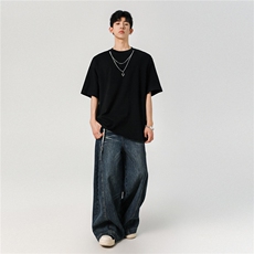 25潮牌短袖宽松韩版项链字母贴布扎染工艺T恤T9829/P60控价98，男装T恤，星座202