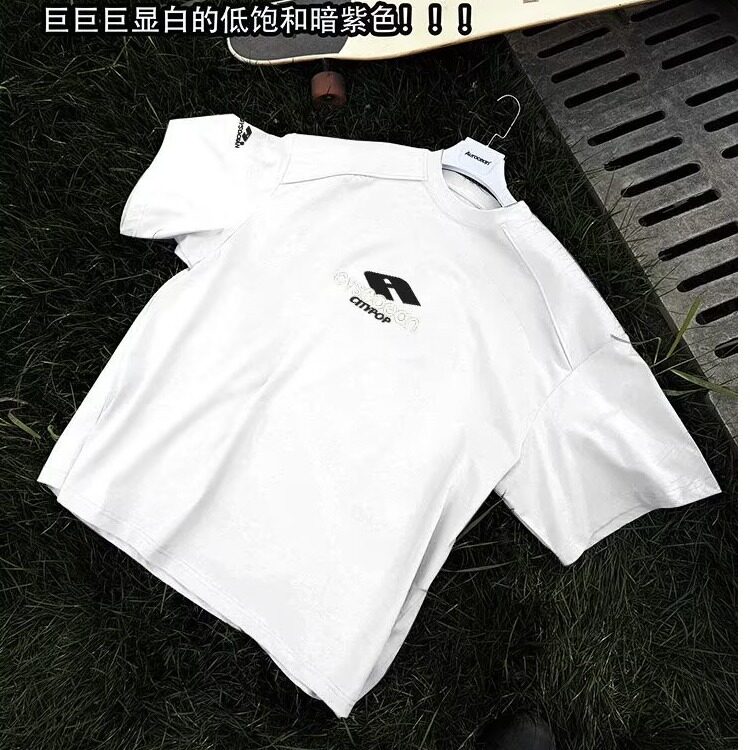 痞帅字母圆领五分袖T恤男欧美高质量质感打底衫短袖百搭宽松,男装T恤,星座1210-1