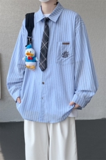 现货CS1163-特P53新款百搭条纹大码男衬衫，男装衬衫，电商A059