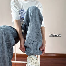 XZ616夏季新款薄款激光打孔冰丝凉感休闲裤TY2522P45控58，男装休闲裤，星座512A（原616）