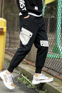 20秋装新款日系大码潮流休闲工装宽松束脚裤哈伦九分裤图片