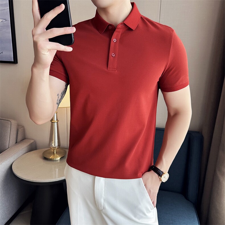 深度备货抖音主推高品质主推纯色短袖T恤翻领Polo衫T0257-P40,男装T恤,电商D342