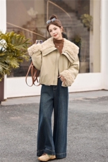冬季新款女装2025年时尚气质休闲加厚羊羔毛外套，女装派克服，涵墨