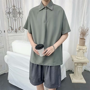 夏季薄款短袖衬衫男ins港风日系西装半袖衬衣潮流上衣 W921-P30图片