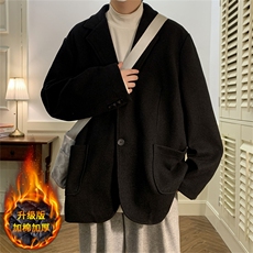 N6169/P95加棉P105冬季新开叉呢料毛呢西服男宽松外套上衣呢大衣，男装西服，电商A141