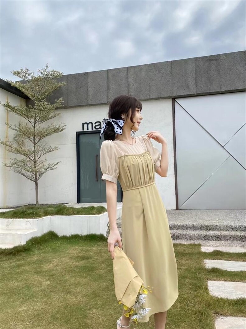 新款拼接连衣裙，女装连衣裙，雨恋依香