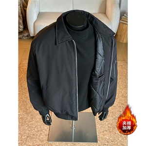 短款飞行夹克冬季夹棉加厚棉服男复古外套男 5D1180-TP5598图片