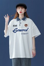2026夏季新款中性宽松个性polo拼色翻领短袖T恤女PL6102P35控48，男装T恤，电商A268