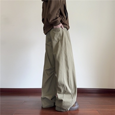 抖音品质春季新款美式高街弯刀宽松休闲裤B315-K25618-P65控88，男装休闲裤，电商B315