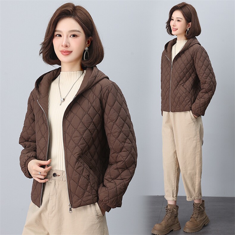 2024年冬季新款棉服时尚休闲连帽加棉短款小棉衣,女装棉衣/棉服,依恋蒂丝