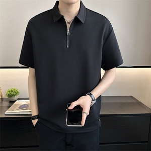 店主风~2025夏季冰丝拉链领T恤衫  T2005/P48图片