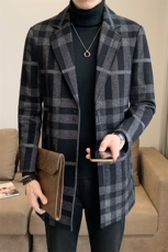 秋冬新款呢子大衣中长款千鸟格大衣外套838-P165，女装短外套，电商A239