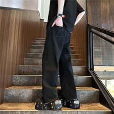 k1080-p55-控78M-5XL现货oversizecleanfit显瘦黄泥牛仔裤破洞，男装牛仔裤，星座116