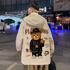 小熊棒球服外套男春秋季2025港风ins潮痞帅潮牌新款大码宽松夹克，男装夹克，电商B371