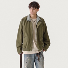 美式vintage豹纹衬衫夹克牛仔短袖外套设计感JK02528-P90，男装衬衫，星座308B-2