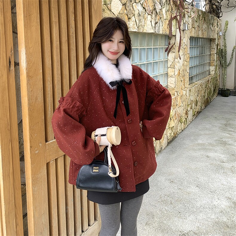 9850款P335-K468毛呢外套+90绒白鸭绒新款,女装毛呢外套,2C011