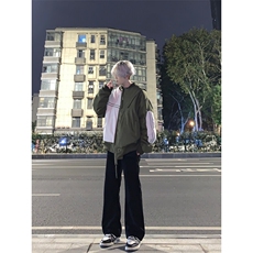 高街vibe纯黑色牛仔裤男款夏季修身直筒弹力微喇叭裤控价68，男装牛仔裤，星座310A-4