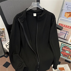 港风秋冬款男女立领卫衣双面德绒拉链开衫运动外套WY98P38，女装短外套，星座1013-1