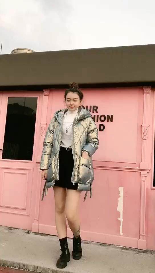 下摆抽绳魔镜色衣，女装棉衣/棉服，帝瀛 DY