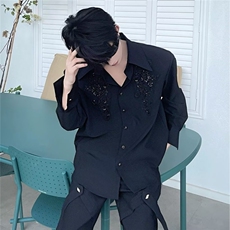 【现货】DC171-批48新款男装高级感日系复古衬衣设计长袖男士衬衫，男装衬衫，星座603-2