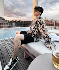 高街豹纹毛衣男女痞帅街头嘻哈风针织衫宽松慵懒海马毛M347，男装针织衫/毛衣，星座1116A（原606A-3）