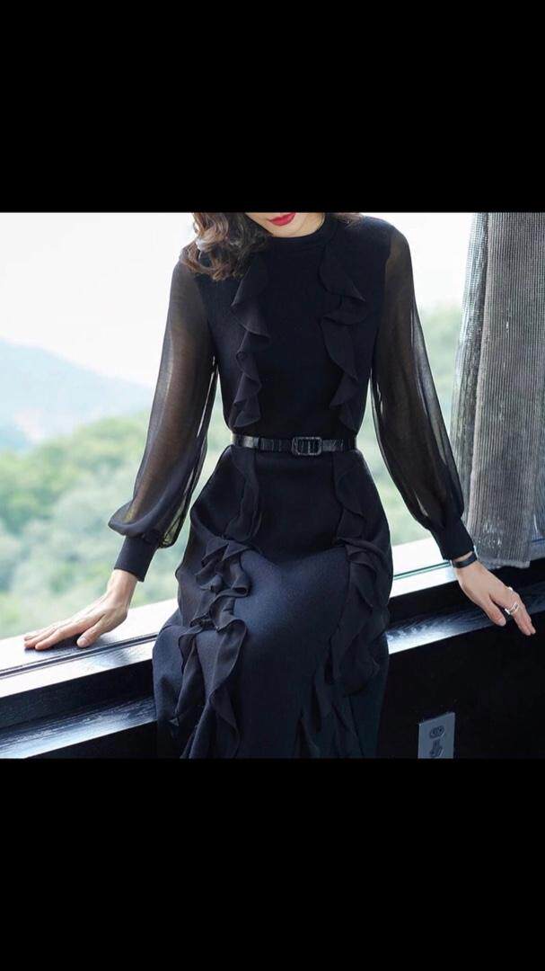 春季气质连衣裙，女装连衣裙，蓝芝衣秀